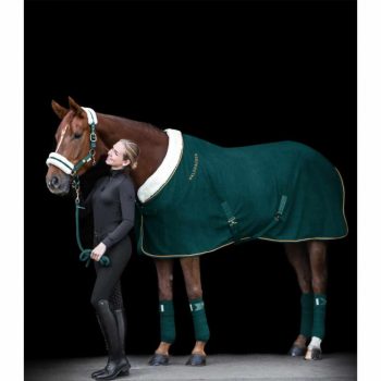   Waldhausen Modern Rosé Fleece lótakaró, fenyő zöld/arany, 125 cm