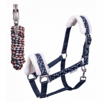   Waldhausen Lucky kötőfék szett, éjszakakék/szerencseszív, SH