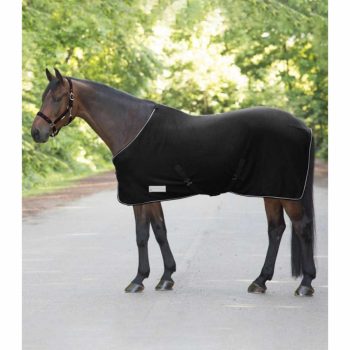   Waldhausen, ECONOMIC lótakaró keresztpántokkal, fleece, fekete, 115 cm