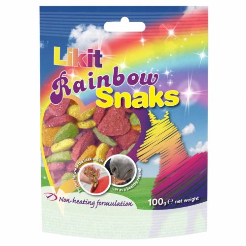Likit Snacks Rainbow, színes, szív alakú jutalomfalat lovaknak, 100gr
